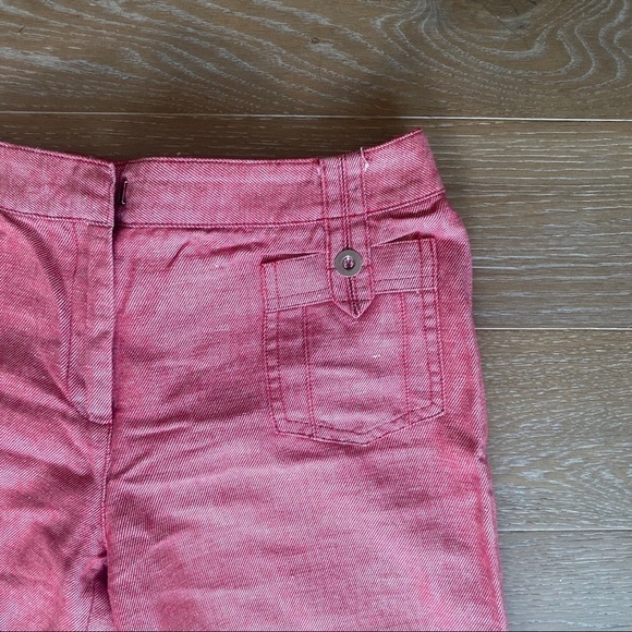 Express Linen & Cotton Summer Capri Pant | Red | 4 Small - Picture 2 of 5